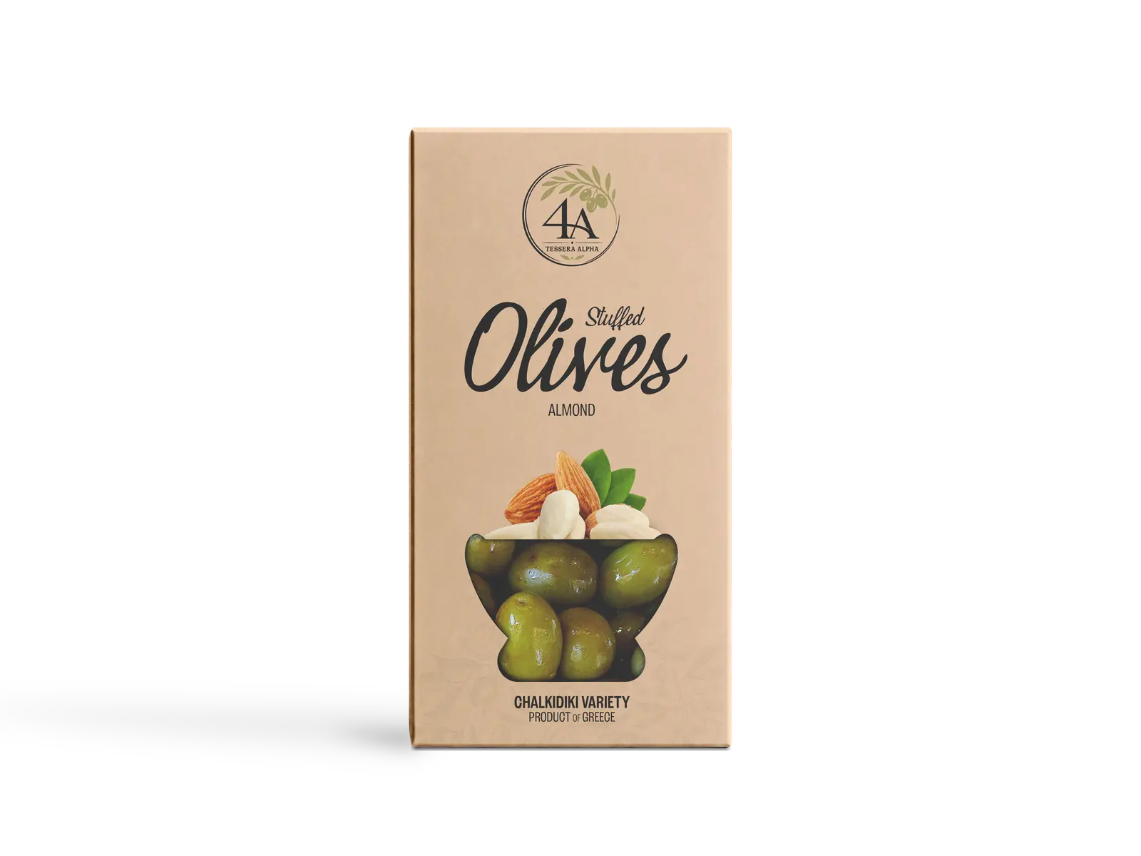 Stuffed olives boxes: almond, Florina pepper, and jalapeño with garlic